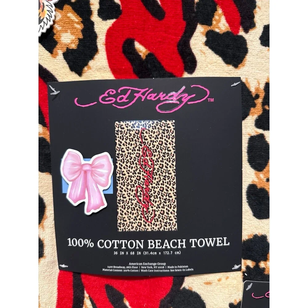 Ed Hardy Beach Towel-Cheetah